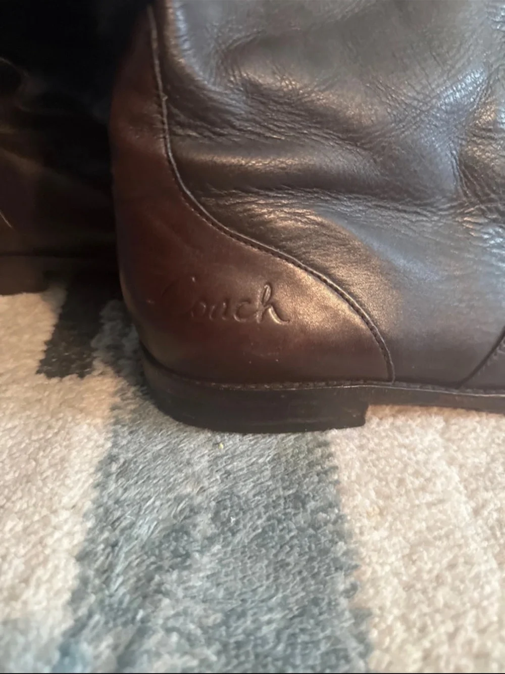 Classic Brown Leather Tall Riding Boots - COACH